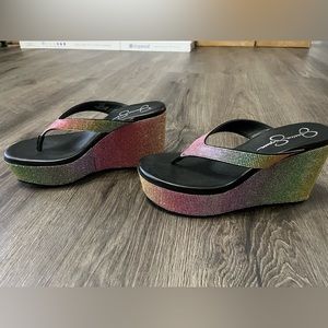 Jessica Simpson rainbow wedges
